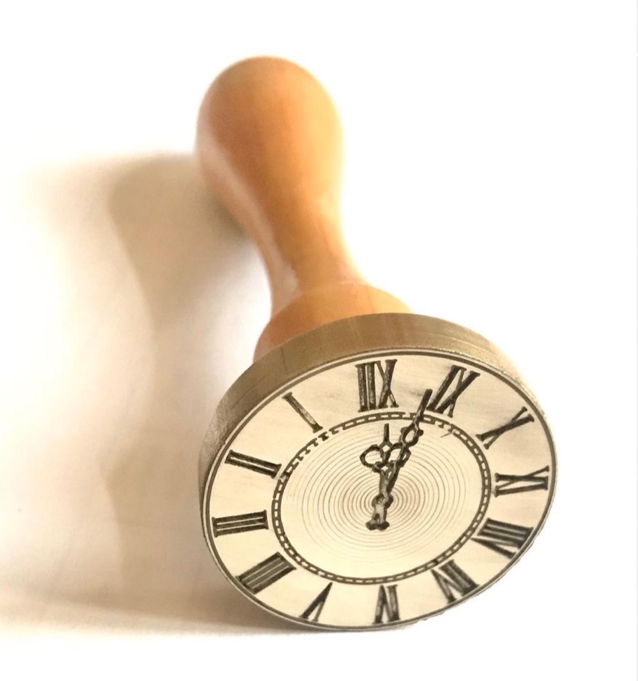 Печать для сургуча новогодняя часы